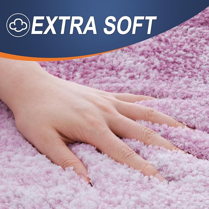 OLANLY Large Bathroom Rugs Mat 40x24, Extra Soft Absorbent Microfiber Bath Rugs, Rubber Backing, Quick Dry, Washable Bath Mat for Bathroom Floor, Tub and Shower, Home Decor Accessories, Pinkish-Purple