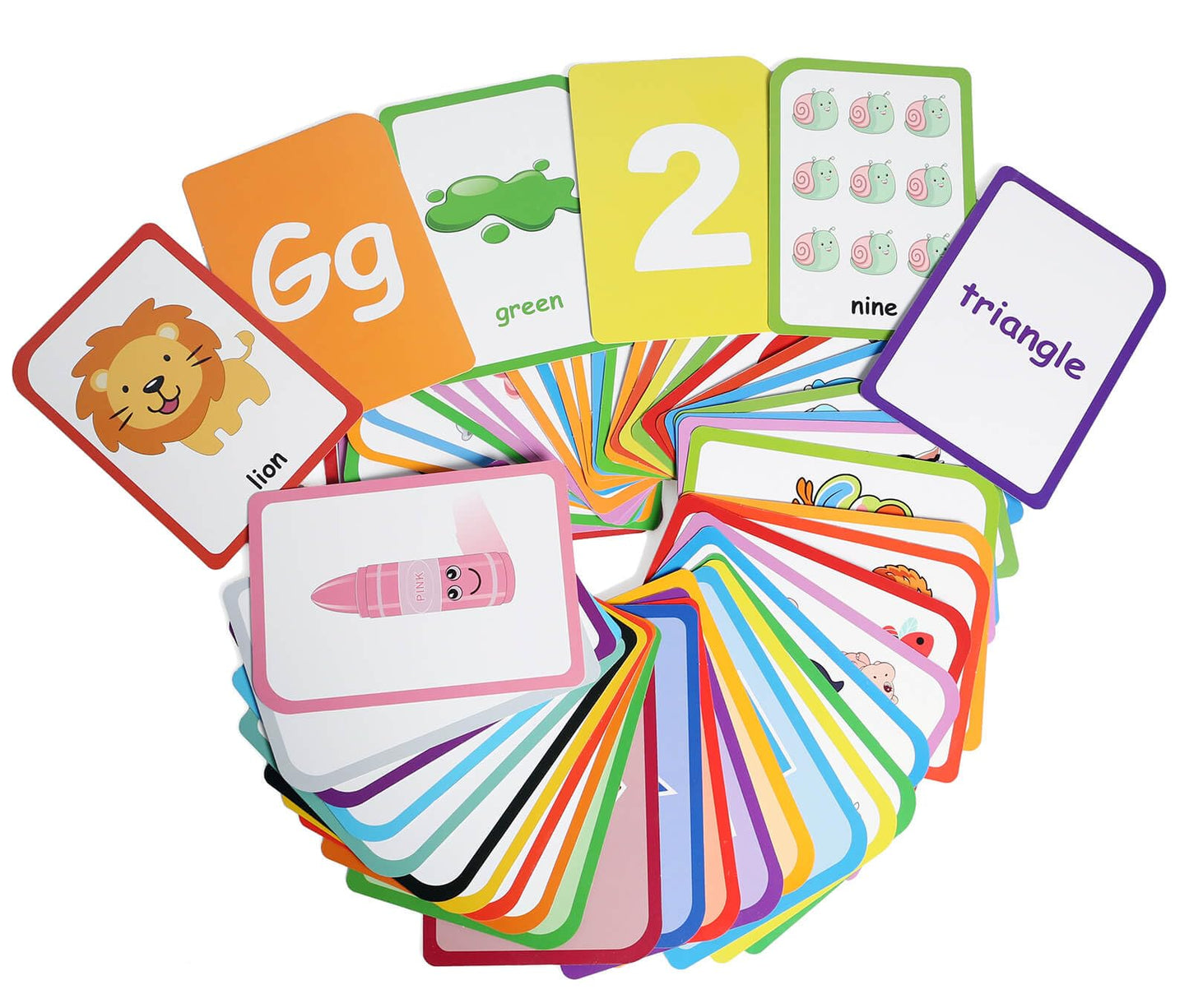 ZazzyKid Flash Cards for Toddlers Learning: 54 Double Sides Flashcards for Alphabets, Numbers, Colors, Shapes - Educational Toys for Preschool