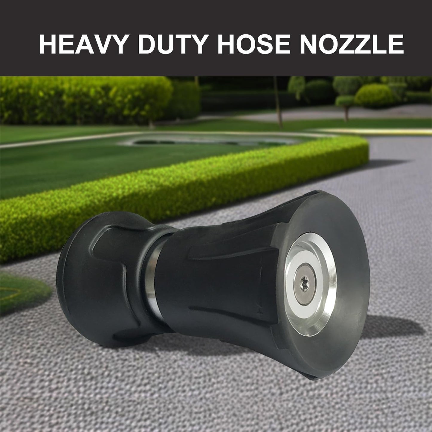 2 Pack Heavy Duty Fireman Style Hose Nozzle - Fits All Standard Garden Hoses - High Pressure Sprayer Nozzle to Wash Your Car or Water Your Garden – Leak Proof (Black)