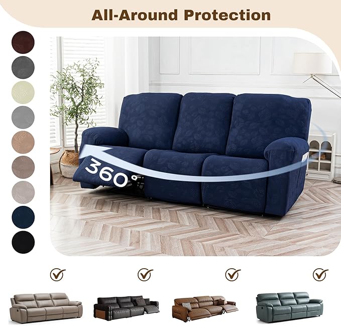 Gennia Recliner Sofa Covers 5 Pieces, Waterproof Sectional Couch Cover Stretch