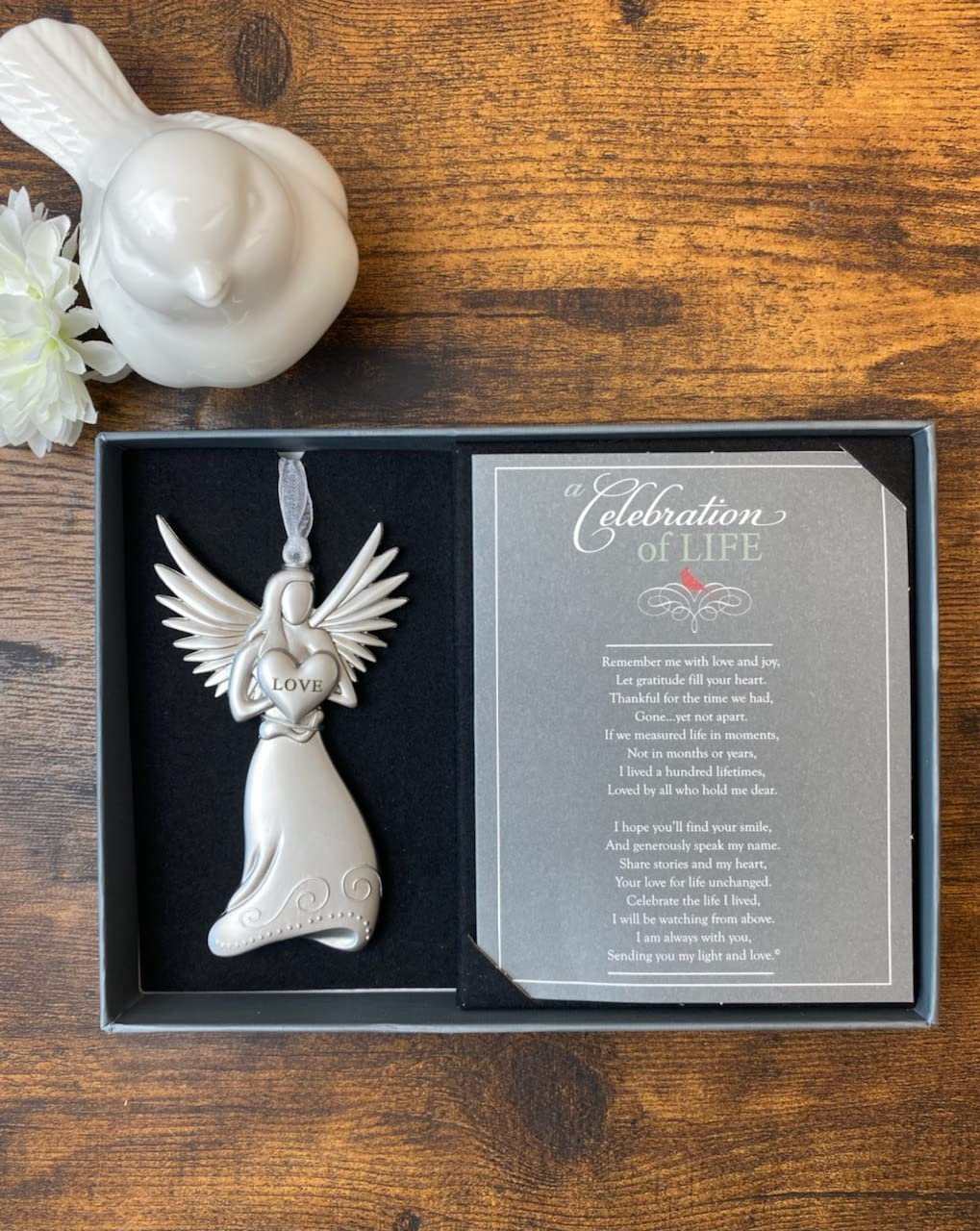 Memorial/Remembrance Angel Ornament with Celebration of Life Poem-Sympathy Gift for Loss of Loved One/Memorial Ornament in Memory of Lost Loved Ones/Bereavement Gift for Loss of Mom/Dad/Sibling/Friend