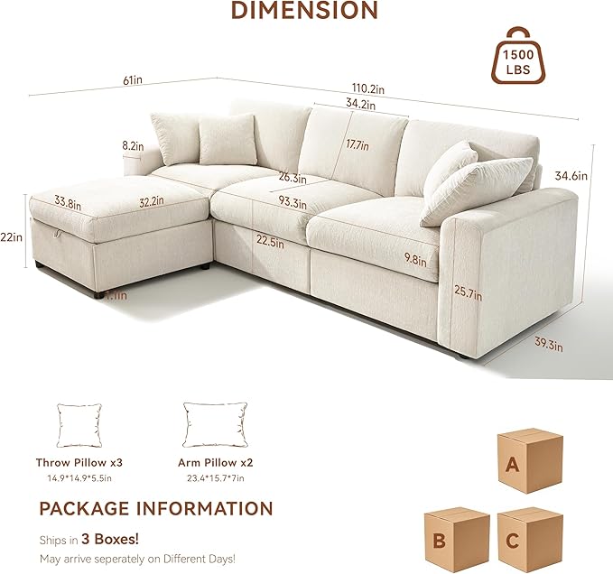 Ihanherry Cloud Sectional Couches