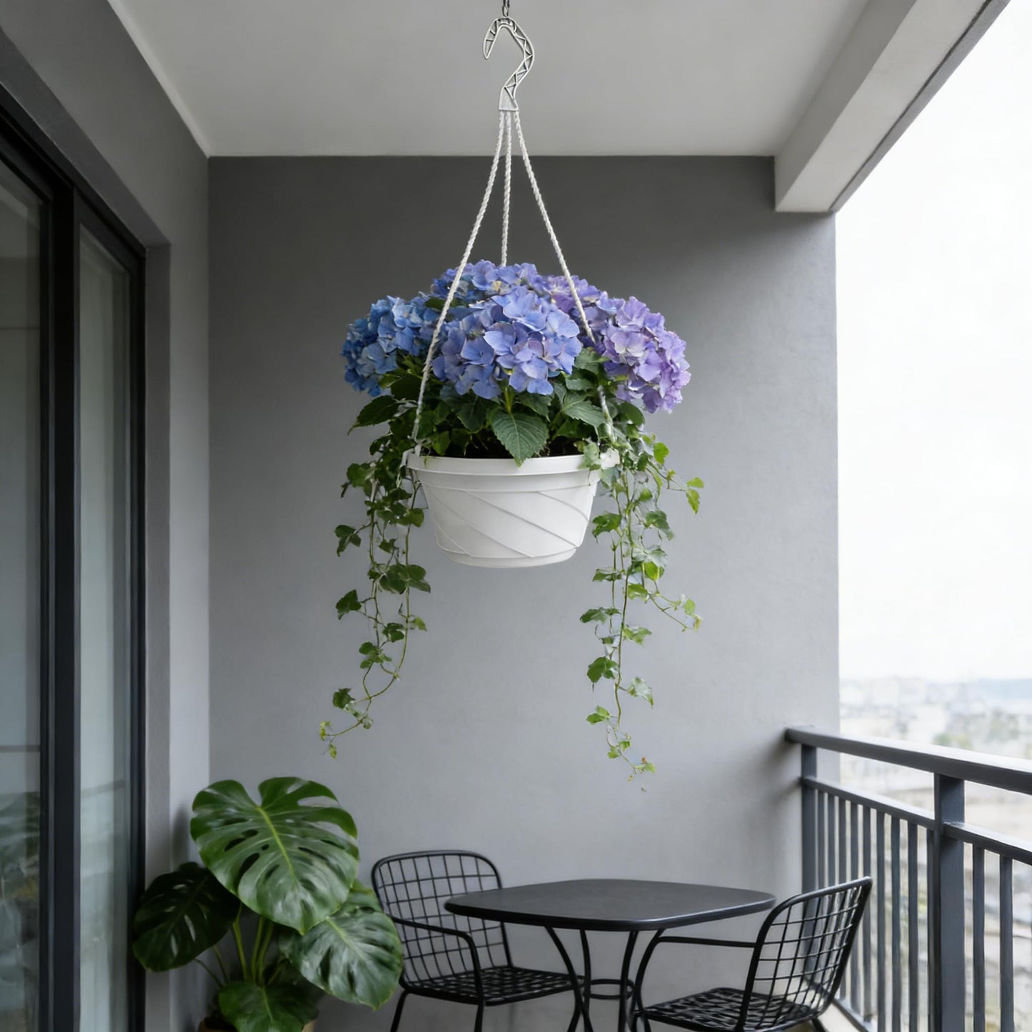Toddmomy 10Pcs Plastic Hanging Planter with Hooks, Hanging Orchid Pot Flower Pots Baskets Nursery Planter Holder for Plants Outdoor Indoor Garden Balcony