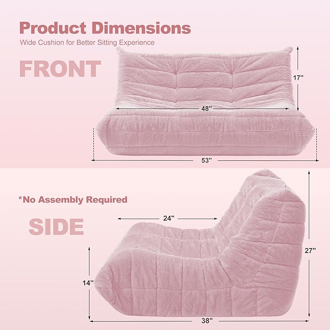 Bean Bag Loveseat Chair Big Sofa Beanbag Chair