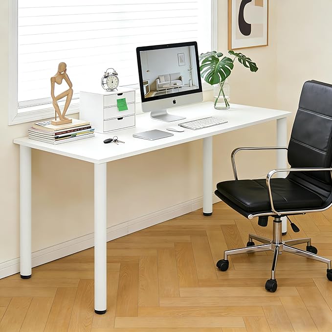 QLLY 27.5 inch / 70cm Adjustable Metal Desk Legs, Heavy Duty Furniture Table