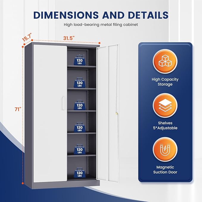 Yizosh Metal Garage Storage Cabinet