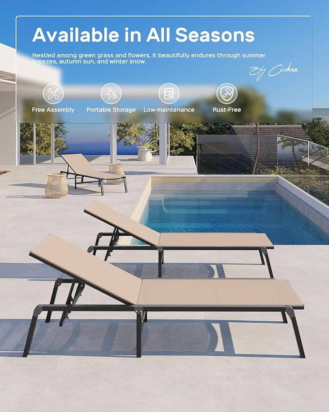 Aluminum Chaise Lounge Ourdoor