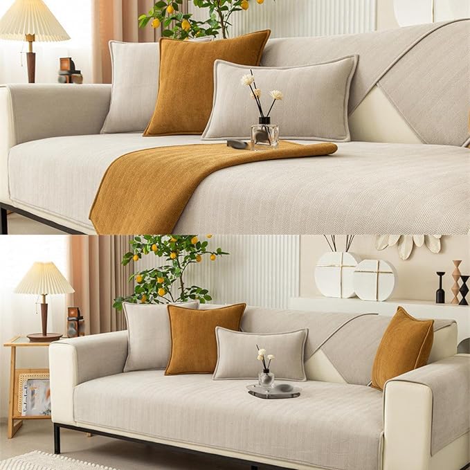 Funny Fuzzy Couch Cover, Chenille Couch Furniture Protector, Funny Fuzzy Couch