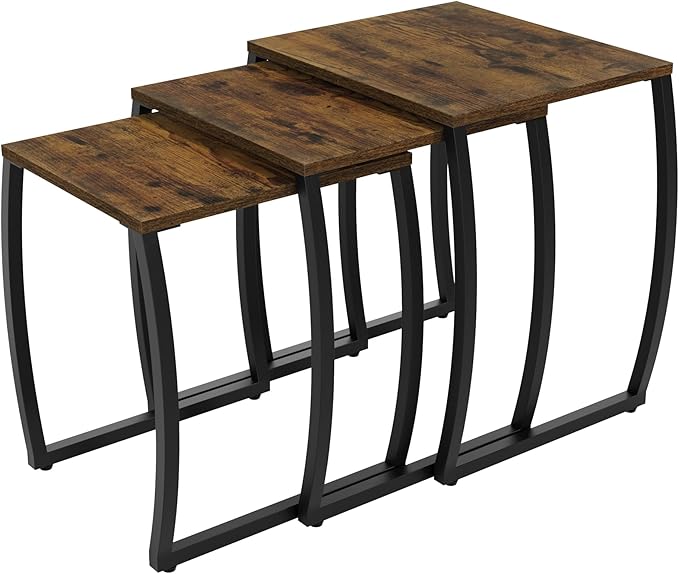 SRIWATANA Nesting Tables, Vintage Side End Tables Living Room, Coffee Snack