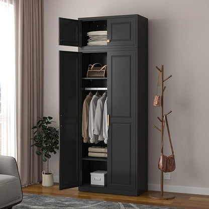 SteeLoong 15" Wall Storage Cabinet,Black Bathroom Wall Mounted Cabinet,Metal Armoire Wardrobe Closet Storage Cabinets for Basement,Livingroom Home Office