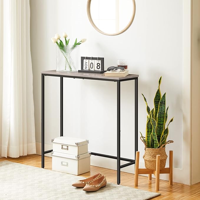 HOOBRO Narrow Console Table, 29.5" Small Entryway Table, Thin Sofa Table