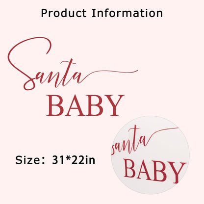 Eurteka Santa Baby Decal - Christmas Theme Baby Shower Party Decal,Merry Christmas Gender Reveal Decoration,Little Santa Party Supplies (Santa Baby Decal)