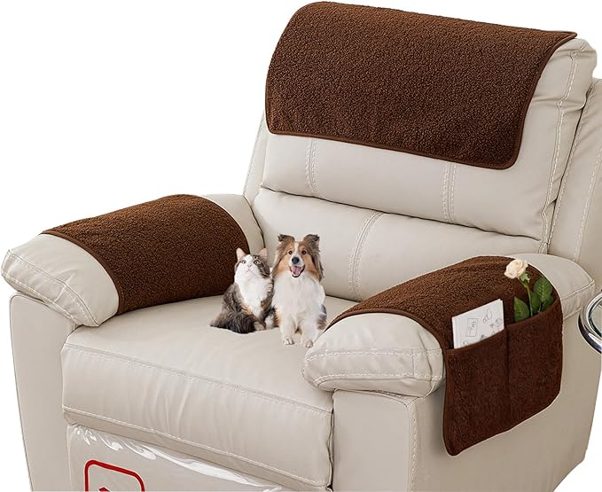 Armrest Covers - Arm Chair Covers Set of 3 Recliner Chair Covers,