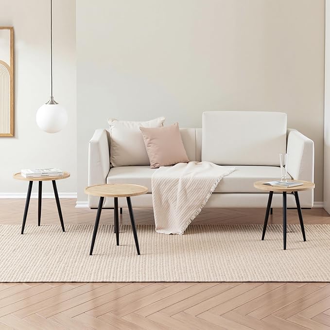 VECELO Modern Side Table, Round Small End Table, Exclusively Designed