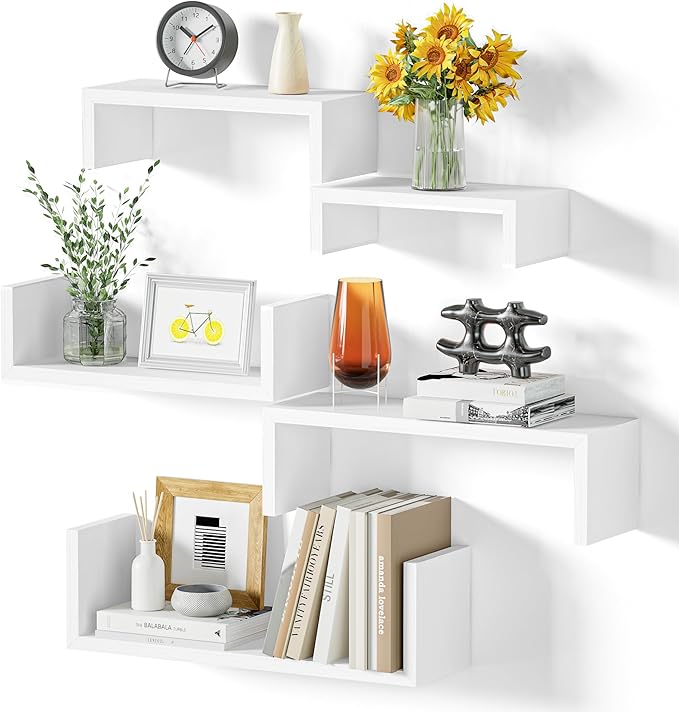 SRIWATANA Floating Shelves for Wall, Wall Shelves for Bathroom, Living Room