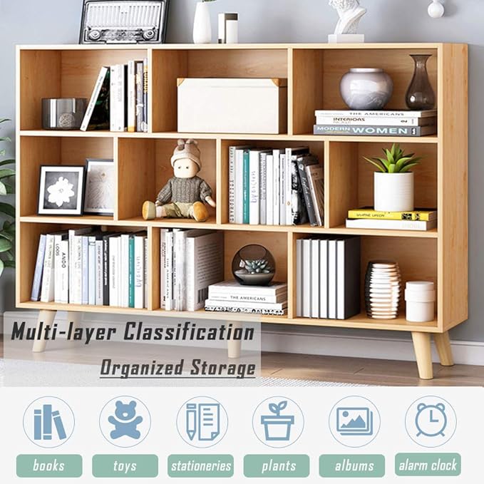 IOTXY Wooden Open Shelf Bookcase