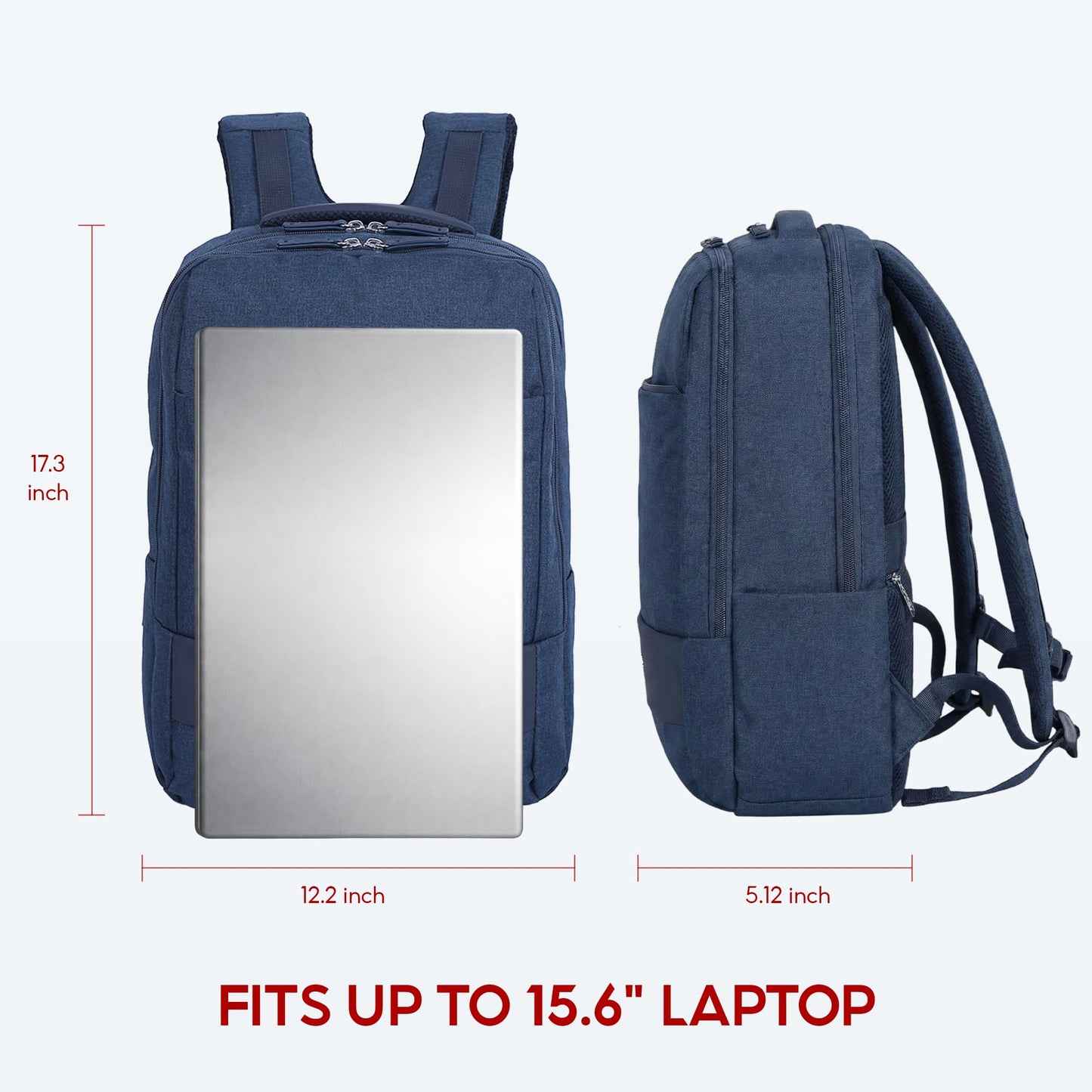 SAKOS Spirit 15.6 inch Laptop Backpack, Professional Travel Backpack Carry on Flight - TSA Approved, Water Repellent Laptop Backpack for Men & Women, College Backpack with Laptop Compartment - Blue