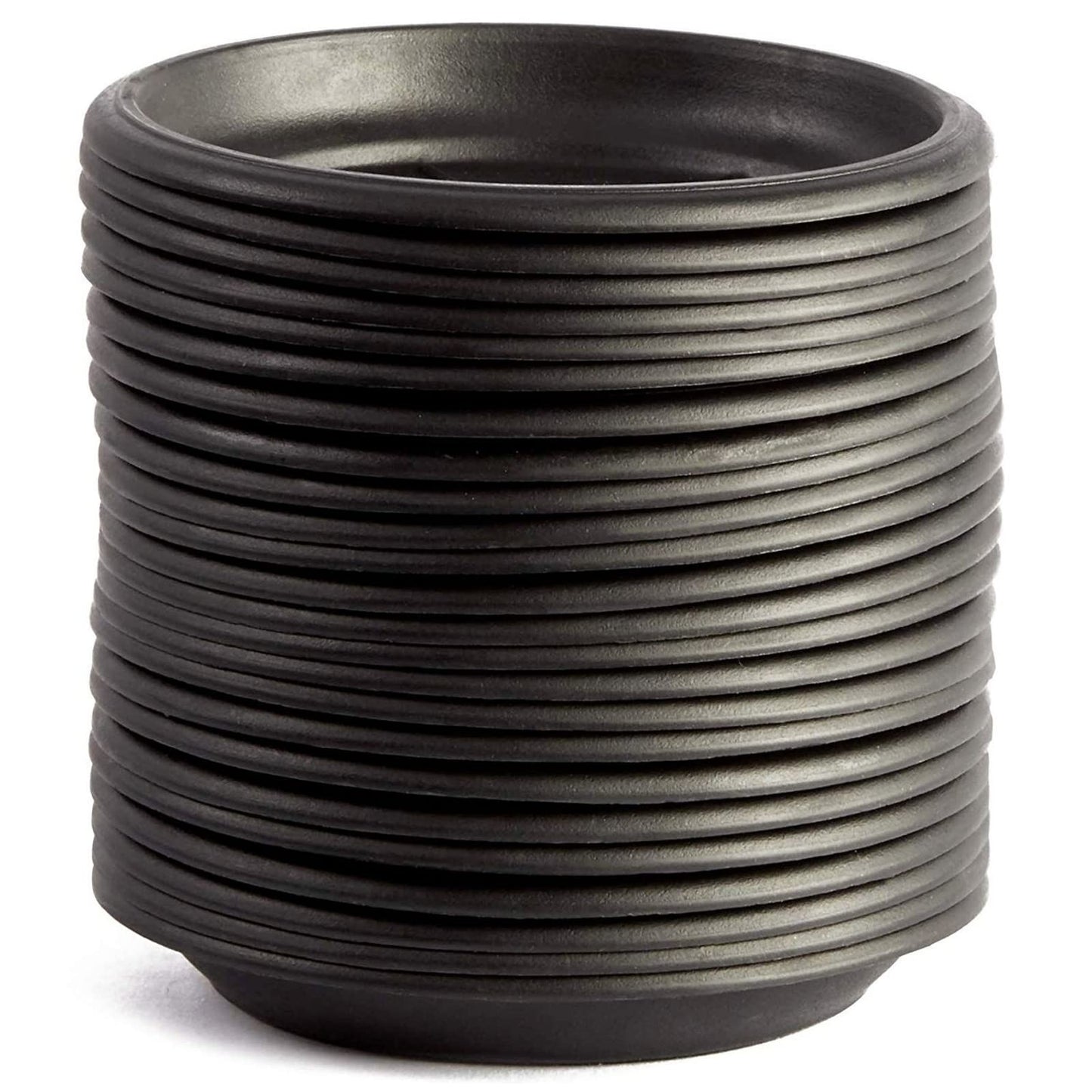 Juvale 24 Pack Small Plastic Plant Saucers for Pots, 4 Inch Drip Tray for Planter, Indoor, Outdoor Flowers (Black)