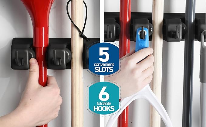 Mop and Broom Holder Wall Mount