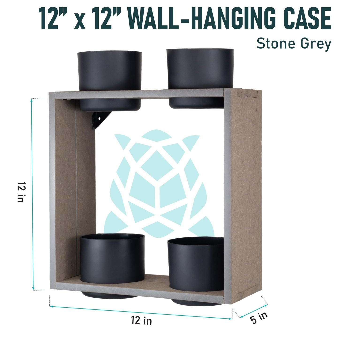 Vioscapes Urban Garden Decor with Pots Included, Hanging Planters for Indoor Outdoor Plants, Hanging Flowerpots, Wall Hanging Plant Holder Window Plant Shelves (Stone Gray, Combo)