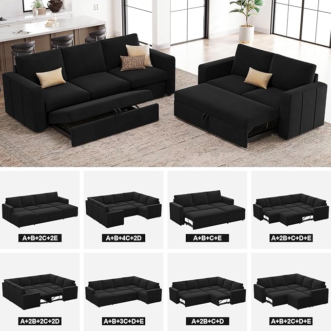 Belffin Modular Sectional Sleeper Sofa