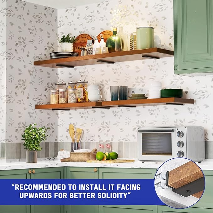 Goovilla Shelf Bracket, Heavy Duty Floating Shelf Brackets 4 inch Long