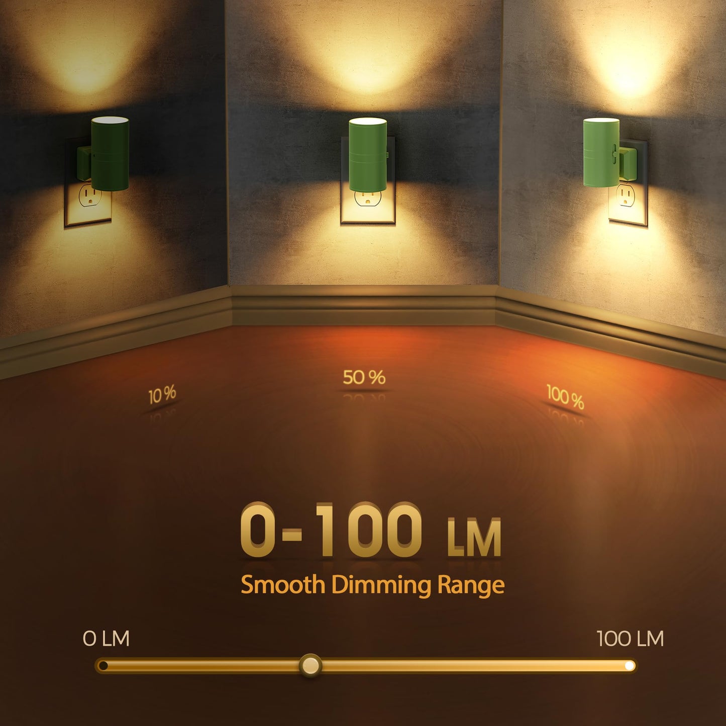 Briignite Night Lights Plug into Wall, Modern LED Night Light Plug in, Dusk to Dawn Sensor, Soft White 3000K, 0-100LM Adjustable Brightness, Dimmable NightLight for Hallway, Bedroom, Stairway, 2 Pack