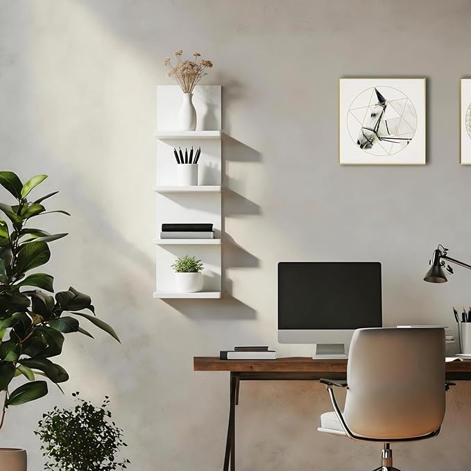 Homaterial 4 Tiers Floating Shelves, Modern Wall Mounted Shelf Storage Shelves