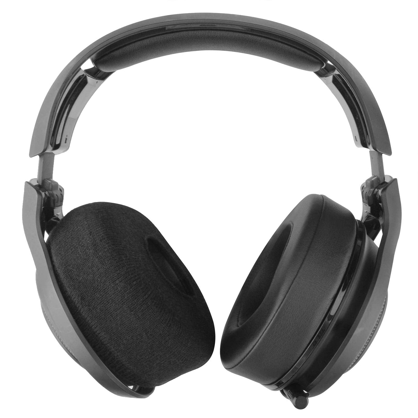 Geekria 2 Pairs Knit Headphones Ear Covers - Product Safety Certified - Washable & Stretchable Sanitary Protectors for Over-Ear Headsets, Sweat Pads for Gym, Gaming (Size L/Black)