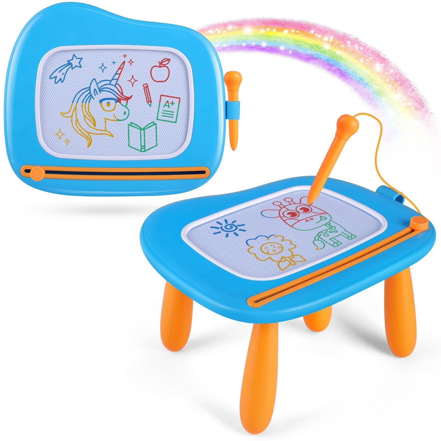 Smasiagon Magnetic Drawing Board for Kids - Toddler Toys for Age 1-2 Boys Girls - Educational Learning Toys for 1 2 3 Year Old Baby Birthday Gifts (Blue)