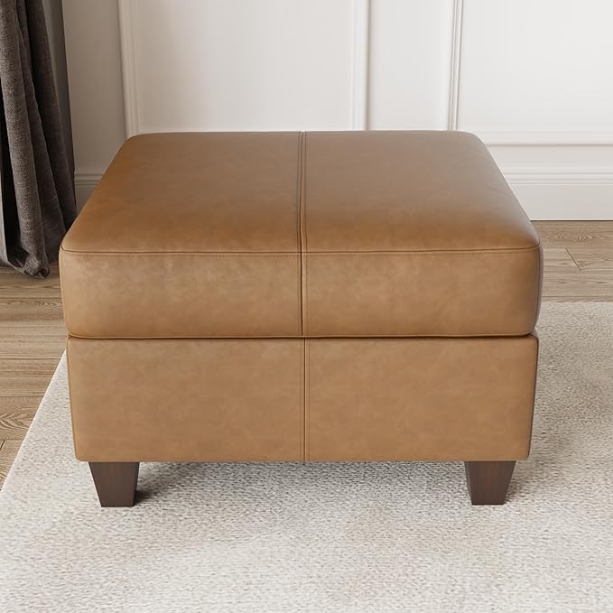 EASE MOOSE Faux Leather Square Ottoman Module