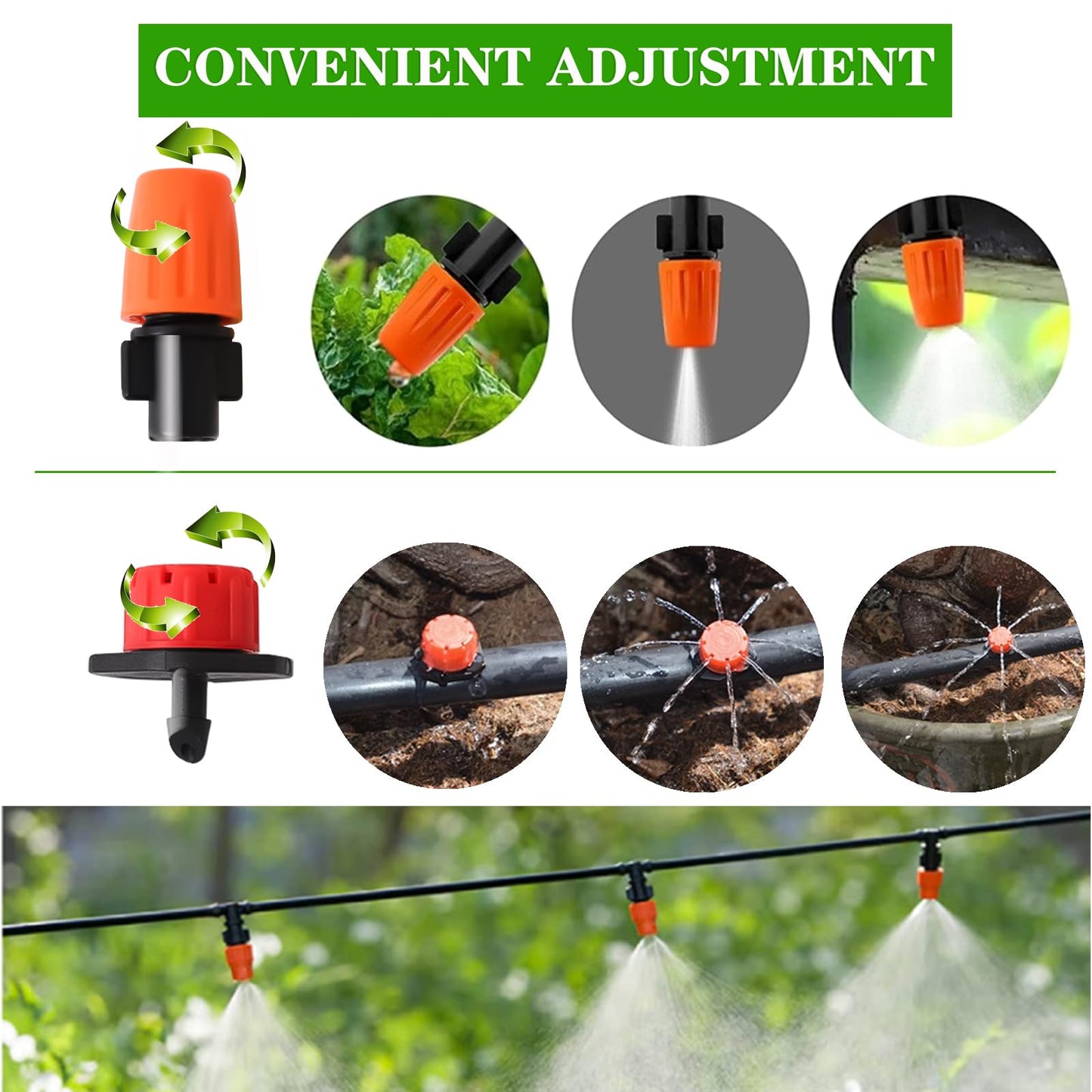 Drip Irrigation Kit, Garden Irrigation System 1/4" Blank Distribution Tubing Watering Drip Kit/DIY Saving Water Automatic Watering System for Garden, Greenhouse, Flower Bed, Patio, Lawn