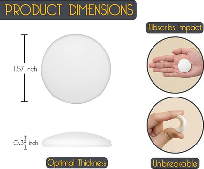 Door Stoppers - 1.57" (12 Pack) - Door Stoppers for Wall with Strong Back Adhesive - Quiet and Shock Absorbent Silicone Wall Protectors from Door Knobs - Protects Every Surface - White