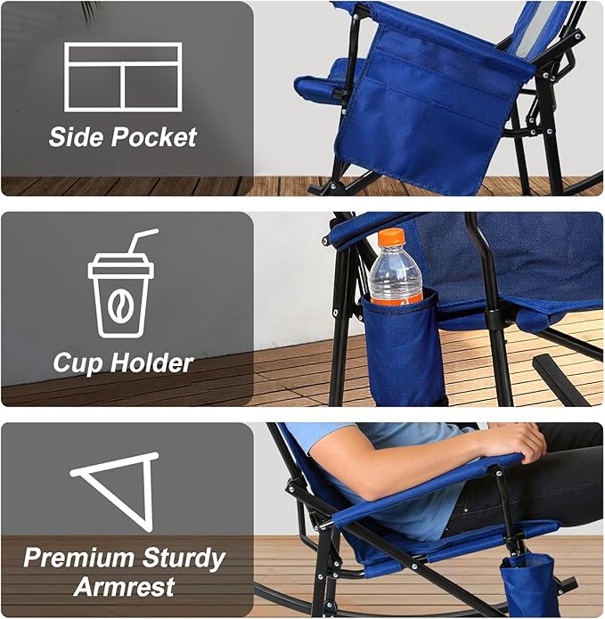 Romswi 2 Pack Rocking Camping Chair