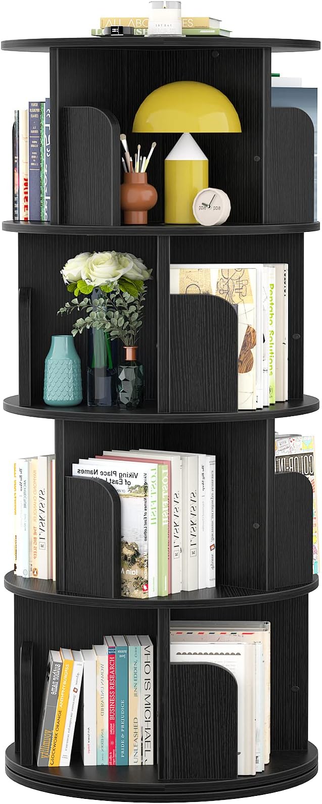 Aheaplus Rotating Bookshelf, 360 Revolving Bookshelf Tower