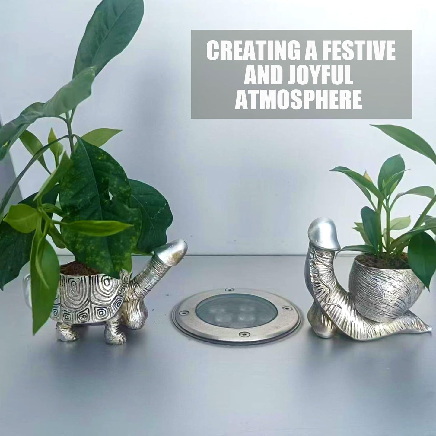 Qywwss Snail Planter, Unique Flower Pot for Succulent Plants, Retro Indoor & Outdoor Plants Garden Decoration Mini Resin Turtle Statue Fun Planter (Bend)