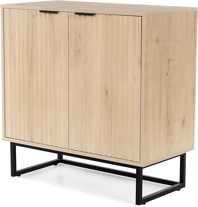 EYYTHUNG Fluted Storage Cabinet Sideboard Buffet Cabinet, Modern Accent Cabinets