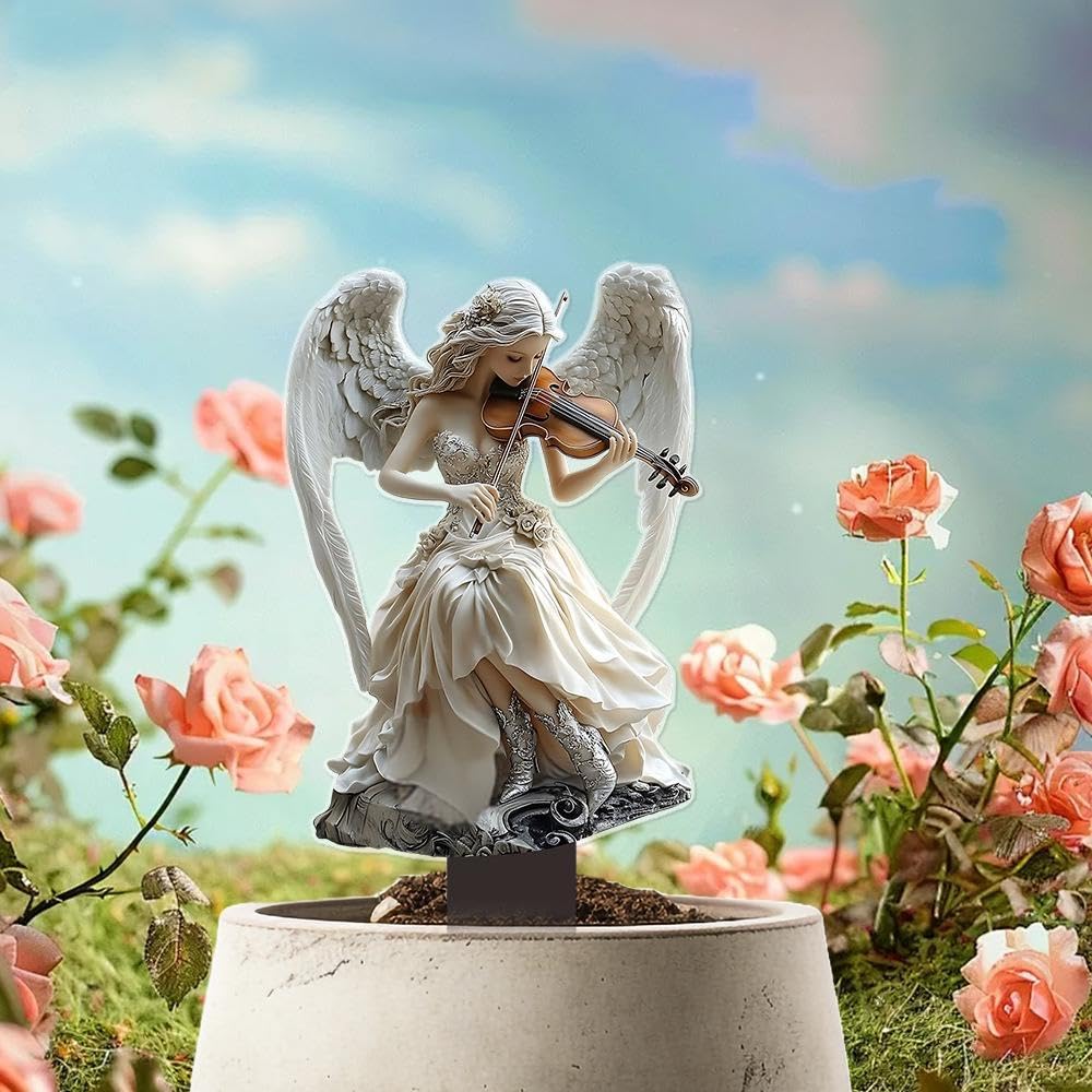 YUEYINGMG Garden Decor, Acrylic 2D Stake, Pot Plants Garden Yard Lawn Outdoor Fairy Statue Ornaments, Fairy Garden Accessories Decoration (Style B)
