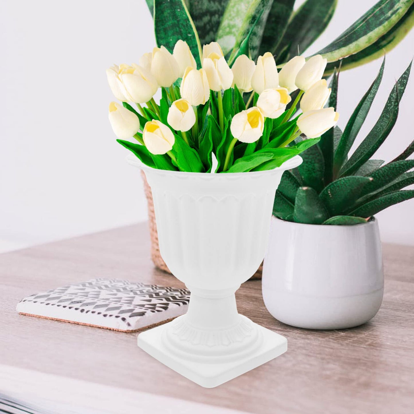 Abaodam Roman Style Detachable Small Planter Pot 6.69X5.51X5.51In Decorative Flowerpot for Indoor Outdoor Garden Porch Wedding Party Succulent Container