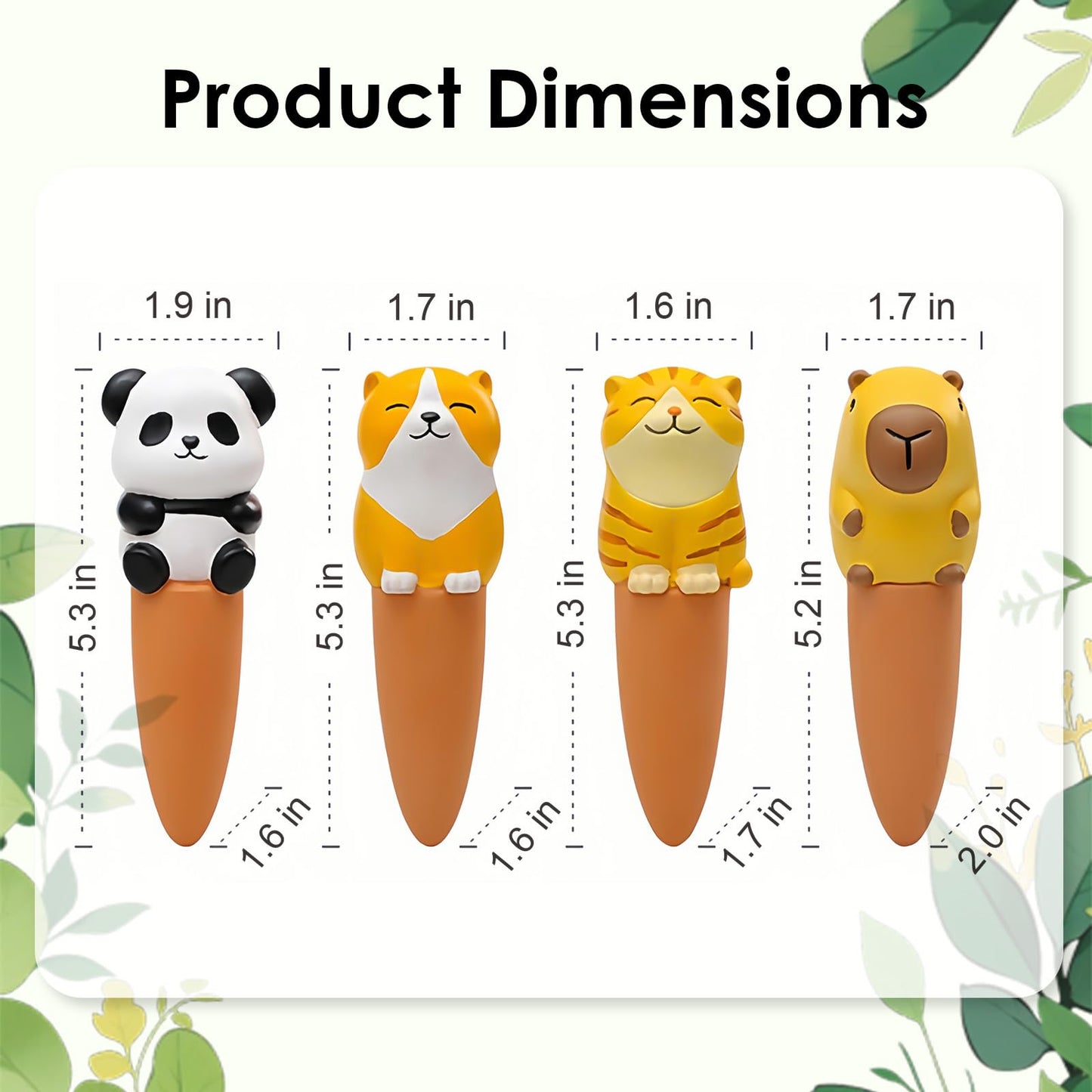 MCleanPin 4 Pack Plant Watering Spikes and Globes Handmade Terracotta Self-Watering Planter Insert Automatic Plant Waterer Devices for Indoor Outdoor Plants (Animal Paradise)