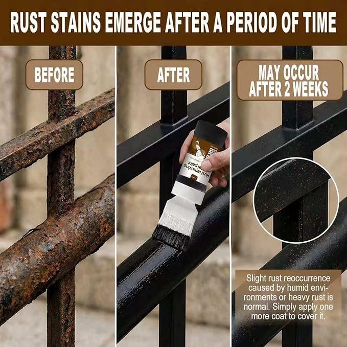 Black 2-in-1 Rust Converter & Touch Up Paint, 6.35 Fl oz, Rust Inhibitor &