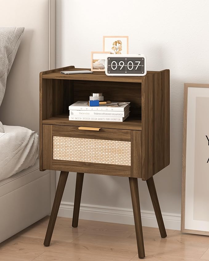 Veegle Nightstand, Modern Bedside Table