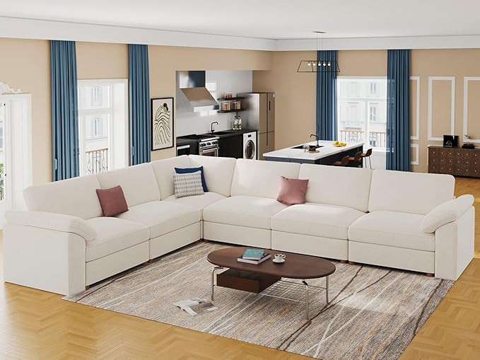 EASE MOOSE Oversized L Shape Sectional Couch, Extra Large Deep seat Sectional