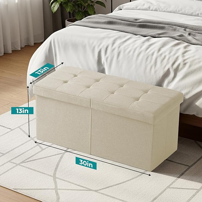 30.5-INCH Storage Ottoman Bench, Footrest