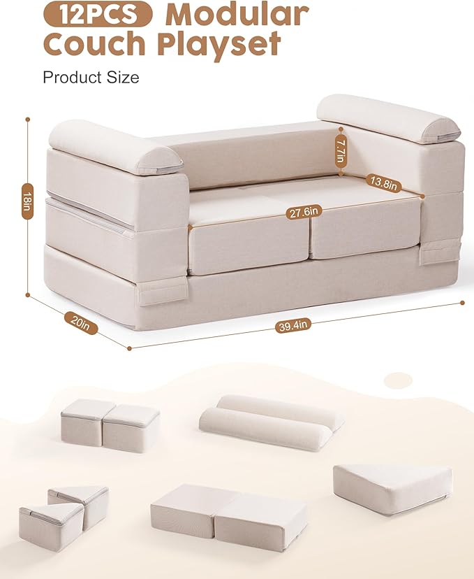 ROBUD Kids Couch, DIY-Style & Washable Toddler Sofa
