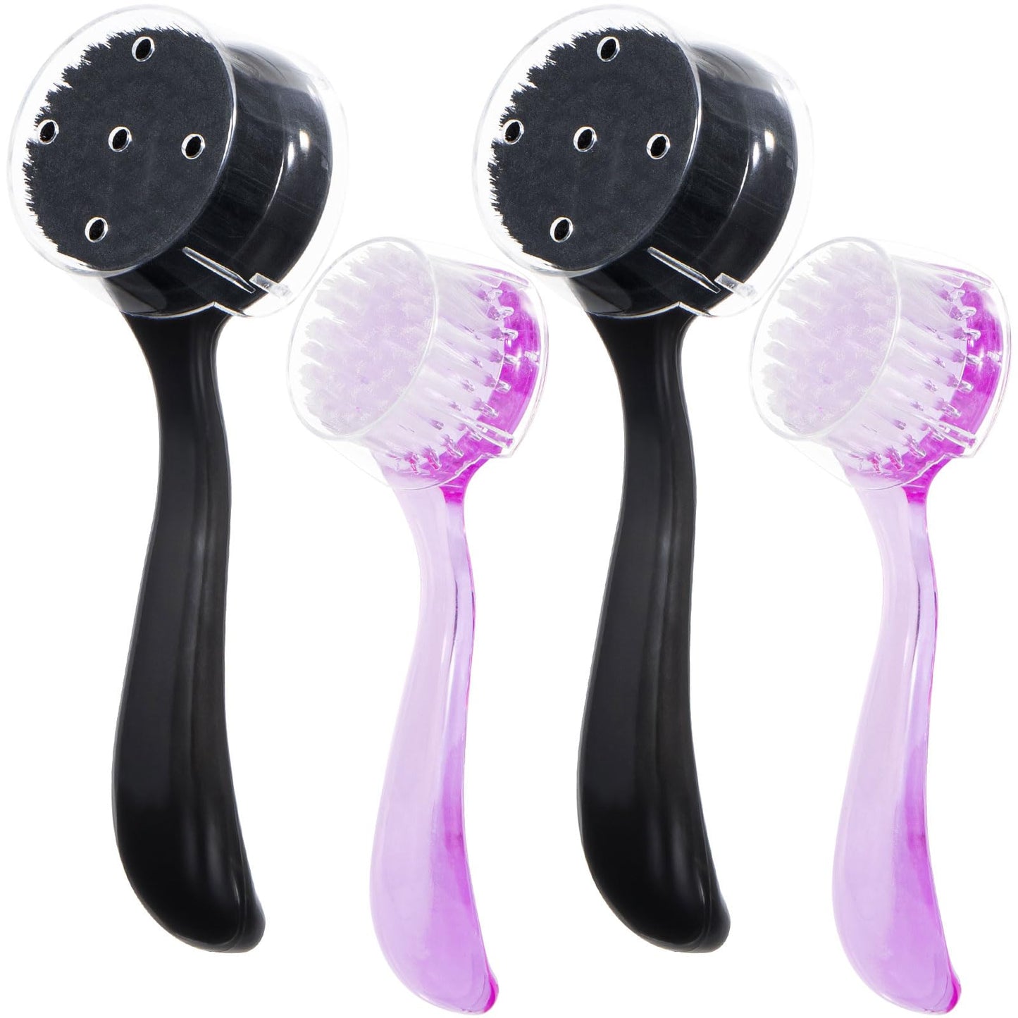 4 Colors Facial Cleansing Brush, Beomeen Face Scrubber Exfoliating Brush Face Wash Scrub Exfoliator for Skin Care, Makeup Removal (Blue, Pink, Purple, Clear)
