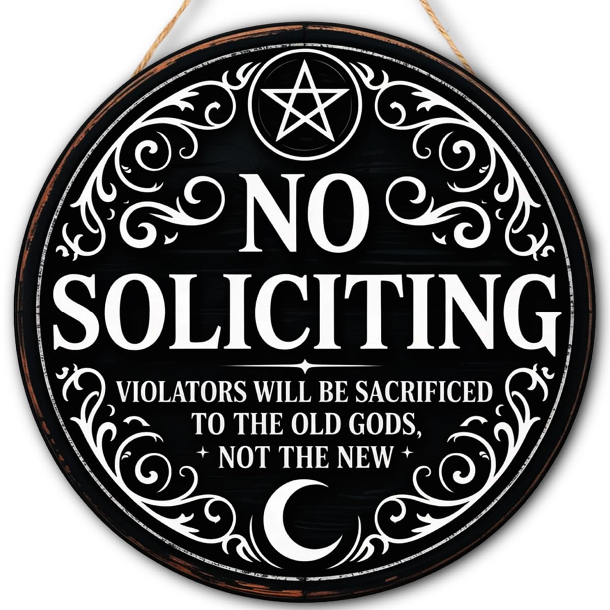 Gothic Gifts No Soliciting Sign for House Front Door, Witchy Gift No Soliciting Sign for Halloween