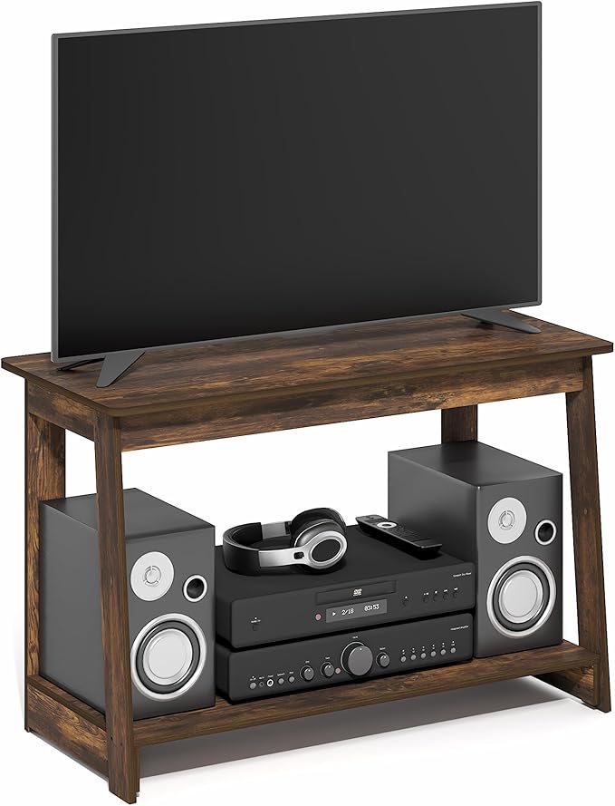 Furinno Beginning TV Stand, 2-Tier Rectangular Entertainment Center