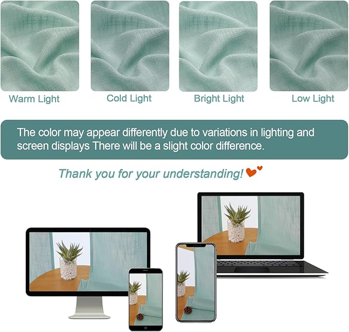 Chyhomenyc Extra Long Aqua Green Semi Sheer Curtains 108 Inches Long 2 Panels