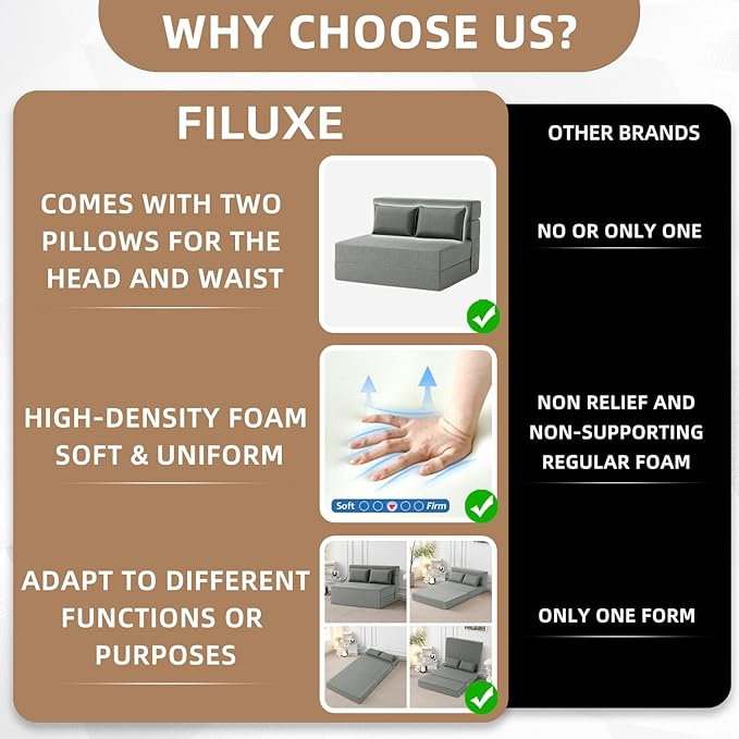 FILUXE Folding Sofa Bed | Convertible Sleeper Chair Bed